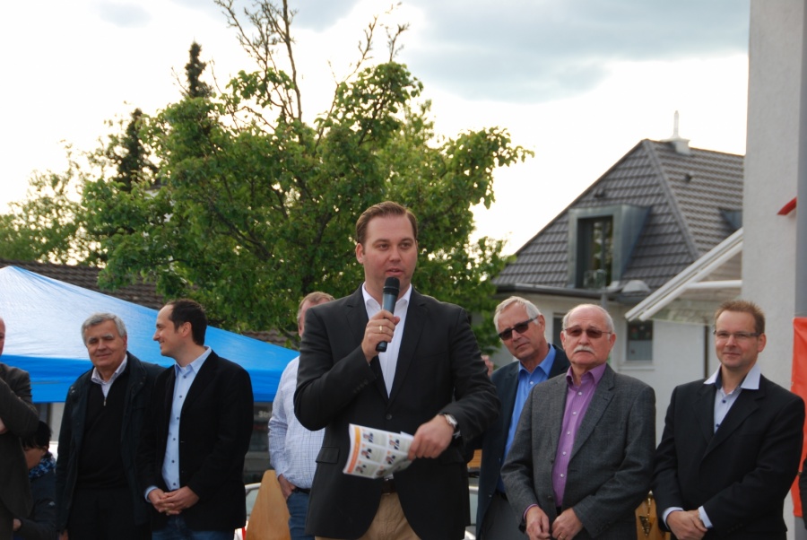 Als Moderator: Kandidatenvorstellung auf dem Marktplatz in Lauchringen zur Kommunalwahl 2014